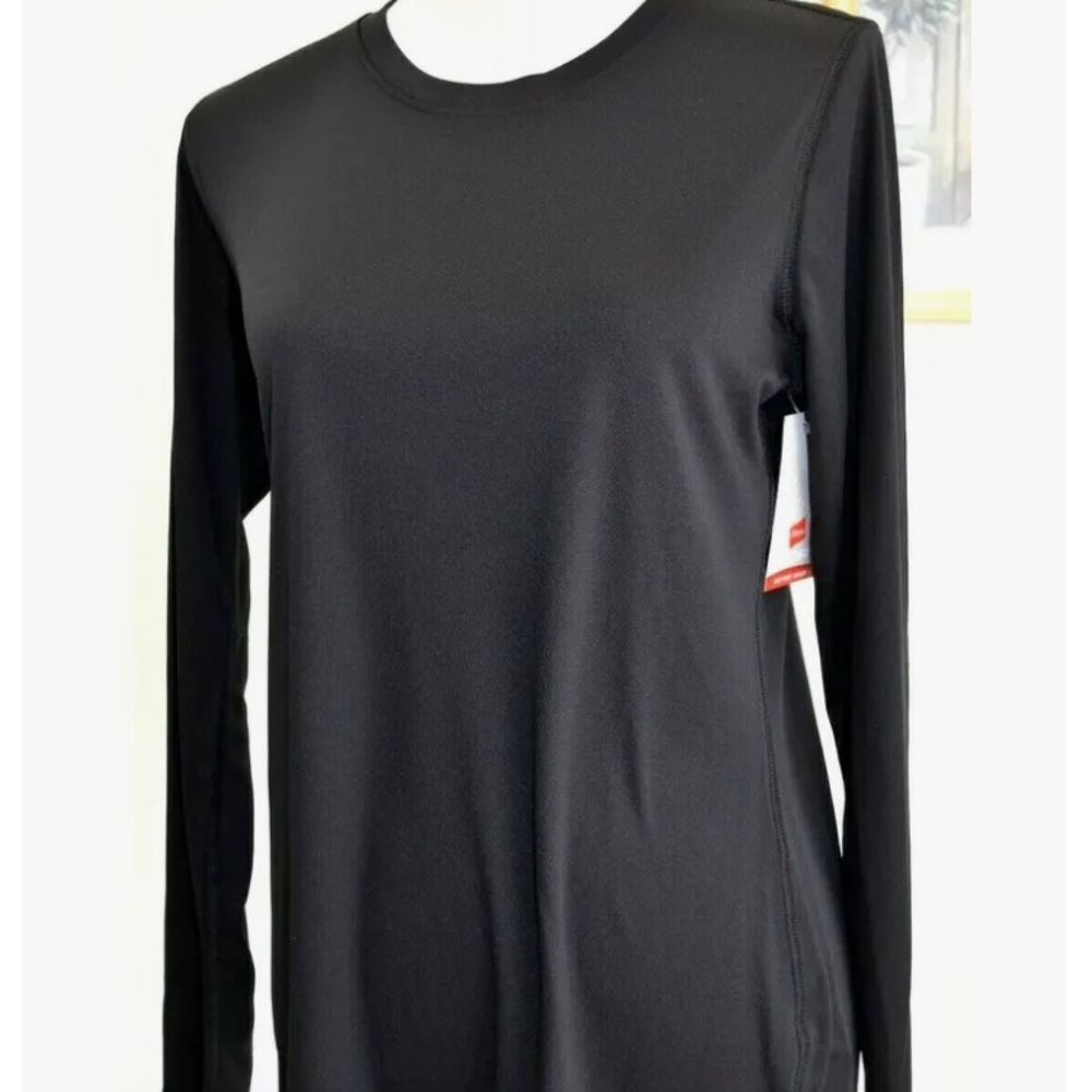 NWT Women's Hanes Sport Base Layer Long Sleeve Crew Neck Pullover Black,…